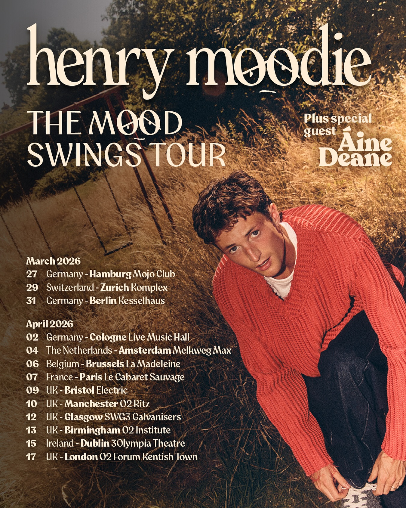 Henry Moodie Tour Poster 2026